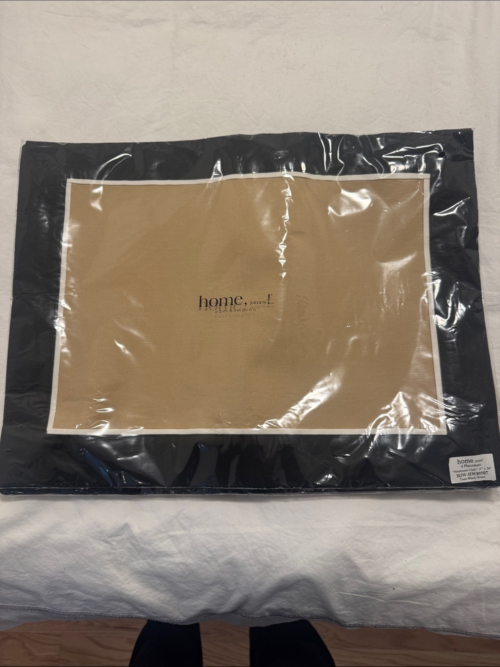 Home James Two-Tone Beige and Black Table Placemat